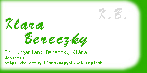 klara bereczky business card